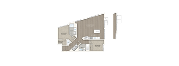 2 bed 2 bath floor plan L at Trove Apartments, Virginia, 22204