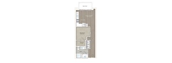 Studio - S1C floor plan at Trove apartments, Arlington, 22204