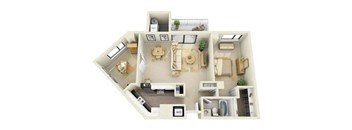 1 Bed | 1 Bath - A1GD Floor Plan at Cascade at Landmark, Alexandria