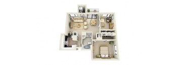 2 Bed | 1 Bath - B1A Floor Plan at Cascade at Landmark, Virginia, 22304
