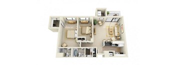 2 Bed | 2 Bath - B2A Floor Plan at Cascade at Landmark, Alexandria, VA, 22304