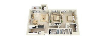 2 Bed | 2 Bath - B2D Floor Plan at Cascade at Landmark, Alexandria, Virginia