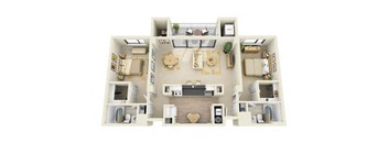 2 Bed | 2 Bath - B2E Floor Plan at Cascade at Landmark, Alexandria