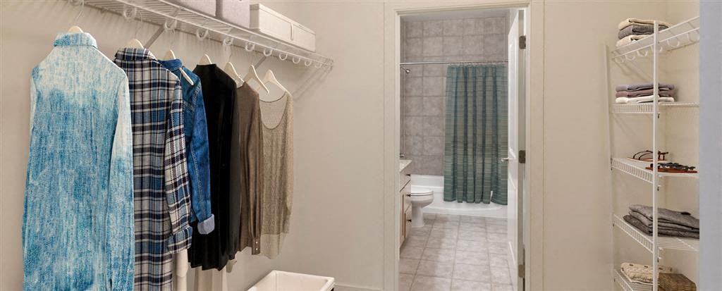 Closet space at Bennett Park Apartments, Virginia