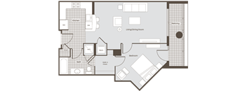 1 bedroom 1 bath floor plan Eat Bennett Park Apartments, Virginia