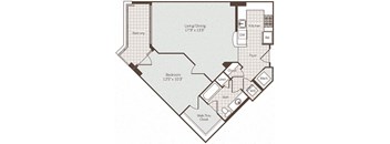 1 bedroom 1 bath floor plan Bat Bennett Park Apartments, Virginia, 22209