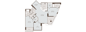 2 bed 2 bath floor plan Jat Bennett Park Apartments, Virginia