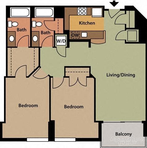 2 bed 2 bath at Bennett Park Apartments, Arlington, VA