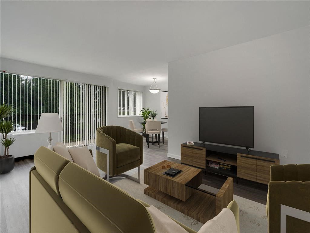 Roosevelt Towers Living Room at Roosevelt Towers Apartments, Falls Church, Virginia