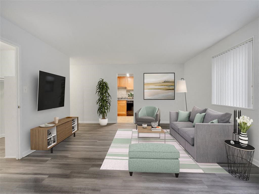 Roosevelt Towers Living Room at Roosevelt Towers Apartments, Falls Church, Virginia