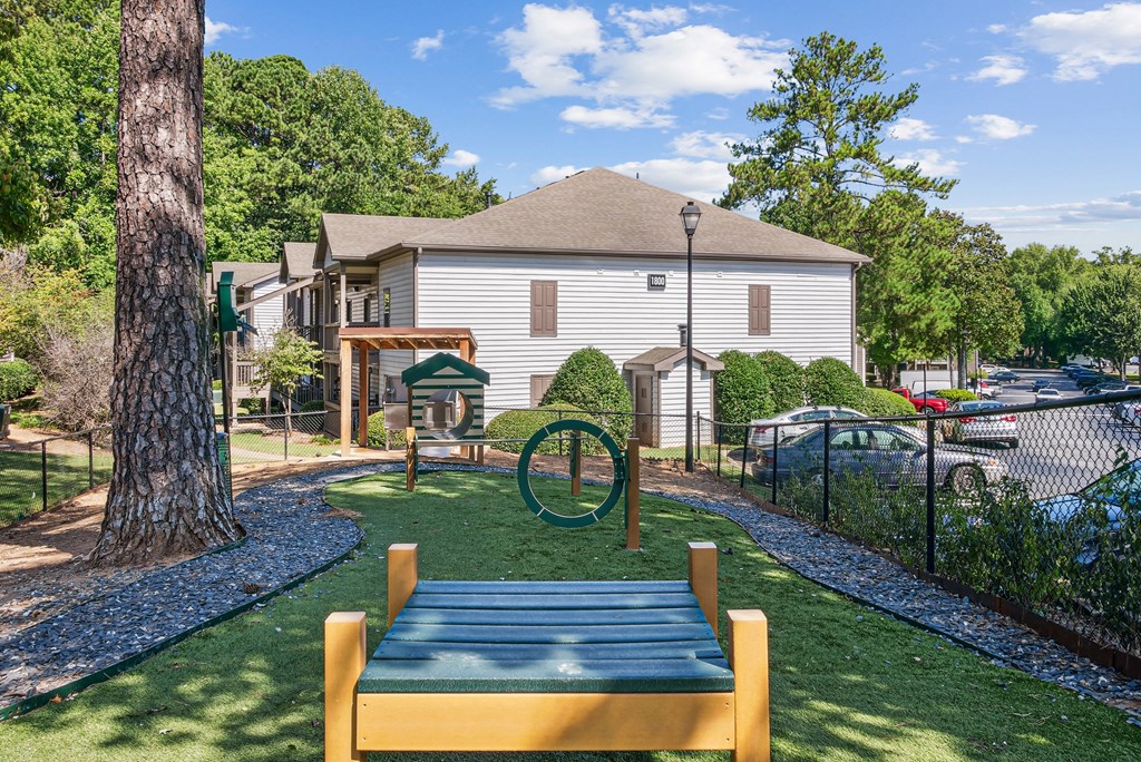 A playground with a slide at Elme Marietta Apartments, Marietta, GA