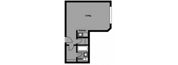 Studio - S1D Floor plan at 3801 Connecticut Avenue, Washington, Washington