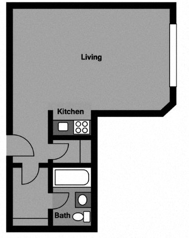 Studio - S1D Floor plan at 3801 Connecticut Avenue, Washington, Washington