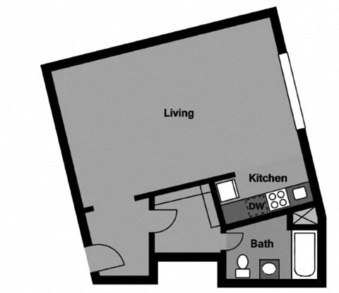 Studio - S1J Floor Plan at 3801 Connecticut Avenue, Washington, Washington