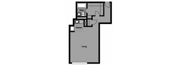 Studio - S1O Floor Plan at 3801 Connecticut Avenue, Washington, DC