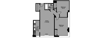 2 Bed / 2 Bath - B1A Floor Plan at The Kenmore, Washington