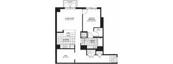 1 bed 1 bath floor plan I at Yale West, Washington