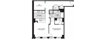 1 bed 1 bath floor plan K at Yale West, Washington, DC, 20001