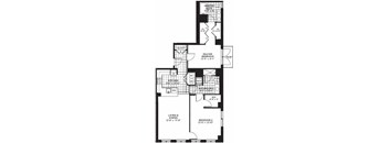 2 bedroom 2 bathroom Floor plan G at Yale West, Washington, DC, 20001