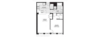1 bed 1 bath floor plan F at Yale West, Washington
