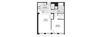 2 bedroom 2 bathroom Floor plan D at Yale West, Washington, DC