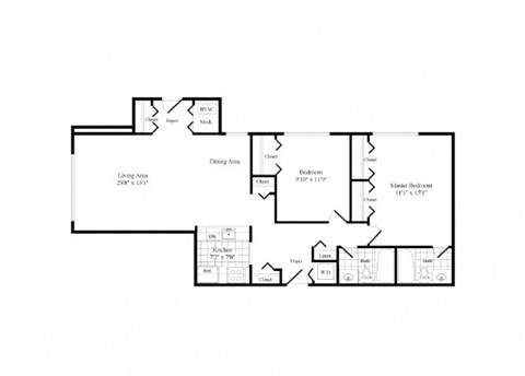 2 Bed | 2 Bath - B2B 1,066 Sq. Ft. Floor Plan at Elme Bethesda, Maryland, 20814