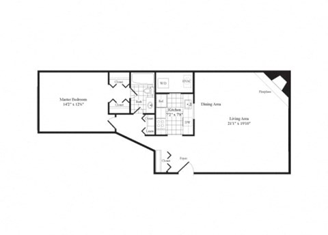 1 Bed | 1 Bath - A1A 965 Sq. Ft. Floor Plan at Elme Bethesda, Bethesda