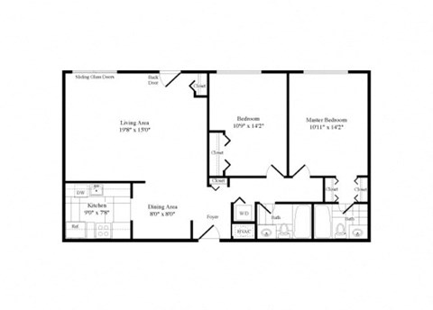 2 Bed | 2 Bath - B2D 1,100 Sq. Ft. floor plan at Elme Bethesda, Bethesda, 20814