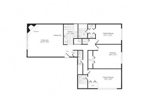 3 Bed | 3 Bath - C2A 1,365 Sq. Ft. floor plan at Elme Bethesda, Bethesda, 20814