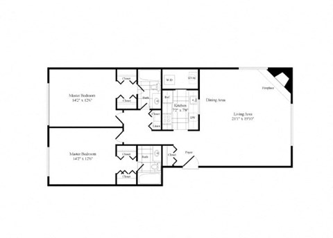 2 Bed | 2 Bath -B2E 1,240 Sq. Ft. floor plan at Elme Bethesda, Bethesda, MD