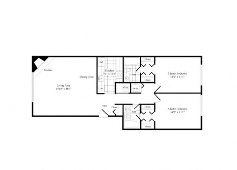 2 Bed | 2 Bath - B2C 1,087 Sq. Ft. floor plan at Elme Bethesda, Bethesda, 20814
