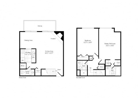 2 Bed | 2.5 Bath - B2F 1,175 Sq. Ft. floor plan at Elme Bethesda, Maryland, 20814