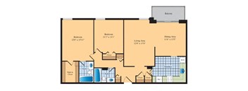 a floor plan of a home at The Ashby at McLean, McLean, 22101