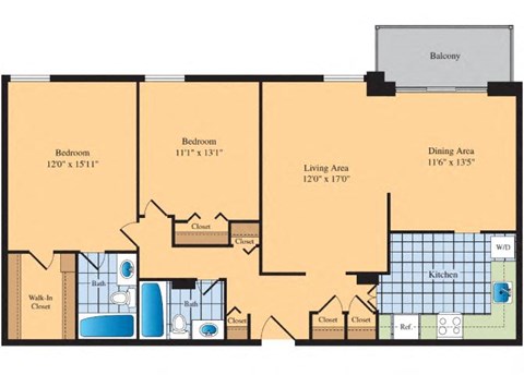 a floor plan of a home at The Ashby at McLean, McLean, 22101