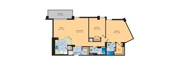 blueprint of a 4 bedroom apartment at The Ashby at McLean, Virginia, 22101
