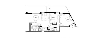 a black and white floor plan of a house at The Ashby at McLean, McLean, VA