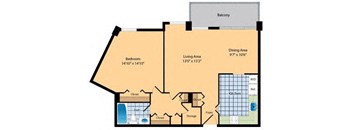 a floor plan of a house with a garage at The Ashby at McLean, Virginia, 22101