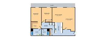 a floor plan of a two bedroom apartment at The Ashby at McLean, Virginia