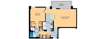 a floor plan of a bedroom apartment at The Ashby at McLean, McLean, 22101