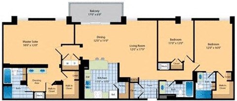 a floor plan of a house with many rooms at The Ashby at McLean, McLean Virginia
