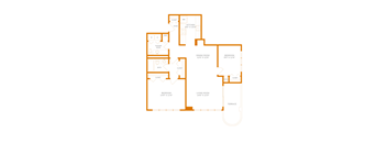 1040 Sq. Ft. Unit - 2 Bedroom 2.15 Bath Floor Plan at The Paramount, Arlington, 22202