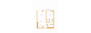 790 Sq. Ft. Unit - 1 Bedroom 1 Bathroom Floor Plan at The Paramount, Virginia, 22202