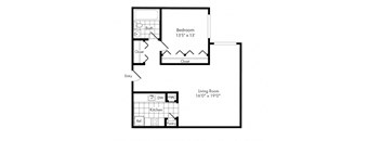 aa9 Floor Plan at Park Adams Apartments, Virginia, 22201