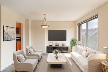 Living Room With TV Living Room With TV at Park Adams Apartments, Arlington, Virginia - Photo Gallery 2