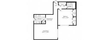 aa2 Floor Plan at Park Adams Apartments, Arlington, VA, 22201