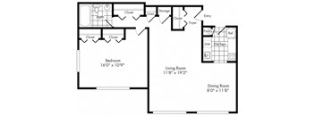 aa3 Floor Plan at Park Adams Apartments, Arlington, 22201