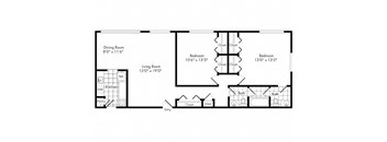 bb1 Floor Plan at Park Adams Apartments, Virginia