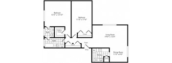 bb2 Floor Plan at Park Adams Apartments, Arlington, VA