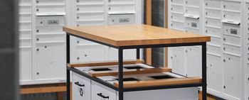 Riverside Package concierge lockers at Riverside Apartments, Alexandria, Virginia