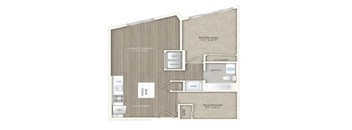 1 bed 1 bath floor plan Hat Trove Apartments, Arlington, Virginia
